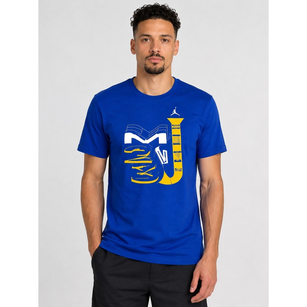 Jordan‎ T-Shirt Mens Medium Blue MJ 23 Graphic Jumpman 637586-4EV